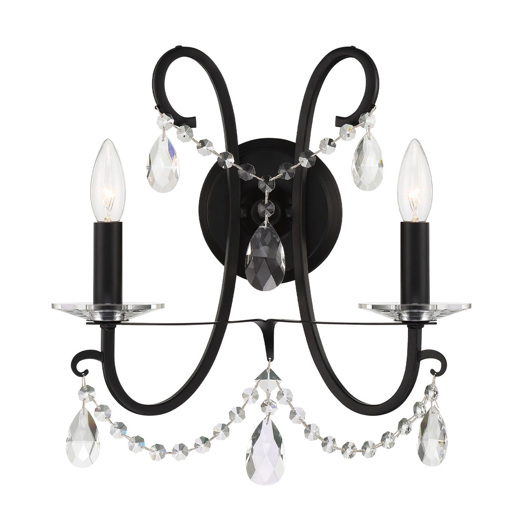 Crystorama Crystorama Othello 2 Light Matte Black Sconce