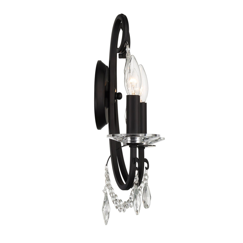 Crystorama Crystorama Othello 2 Light Matte Black Sconce