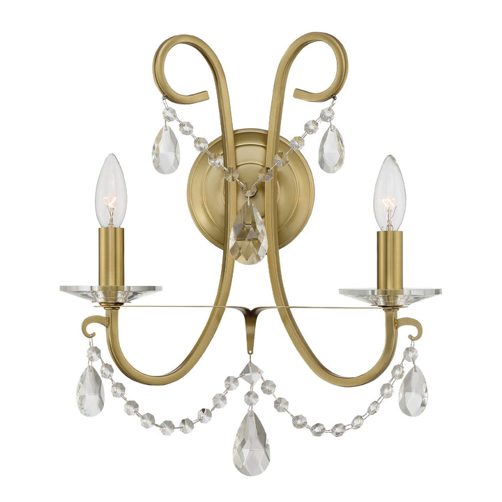 Crystorama Crystorama Othello 2 Light Spectra Crystal Vibrant Gold Sconce