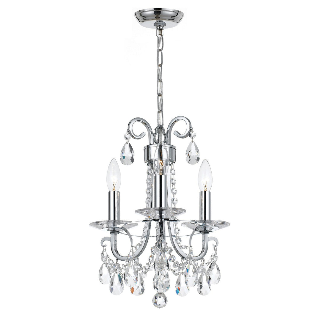 Othello 3 Light Swarovski Strass Crystal Polished Chrome Mini Chandelier Crystorama