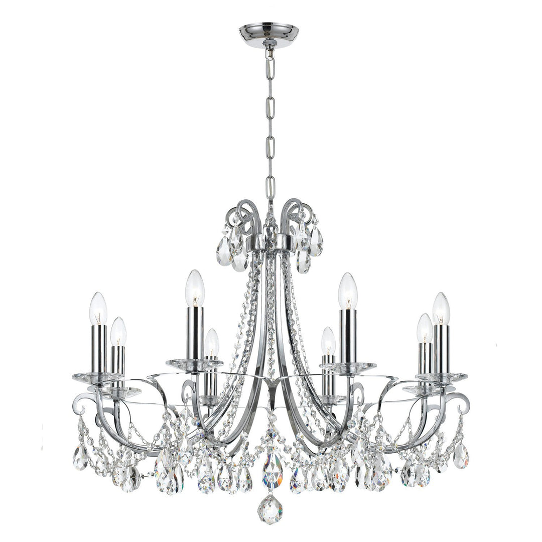 Othello 8 Light Swarovski Strass Crystal Polished Chrome Chandelier Crystorama