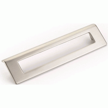 SCHAUB 7 Inch (6 1/4 Inch c-c) Finestrino Angled Rectangle Pull (Brushed Nickel Finish)