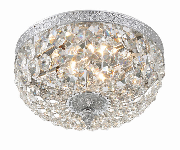 Crystorama Crystorama Crystorama 2 Light Hand Cut Crystal Polished Chrome Flush Mount