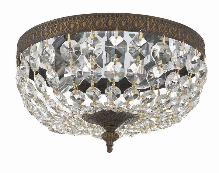 Crystorama Crystorama Crystorama 2 Light Clear Italian Crystal English Bronze Flush Mount