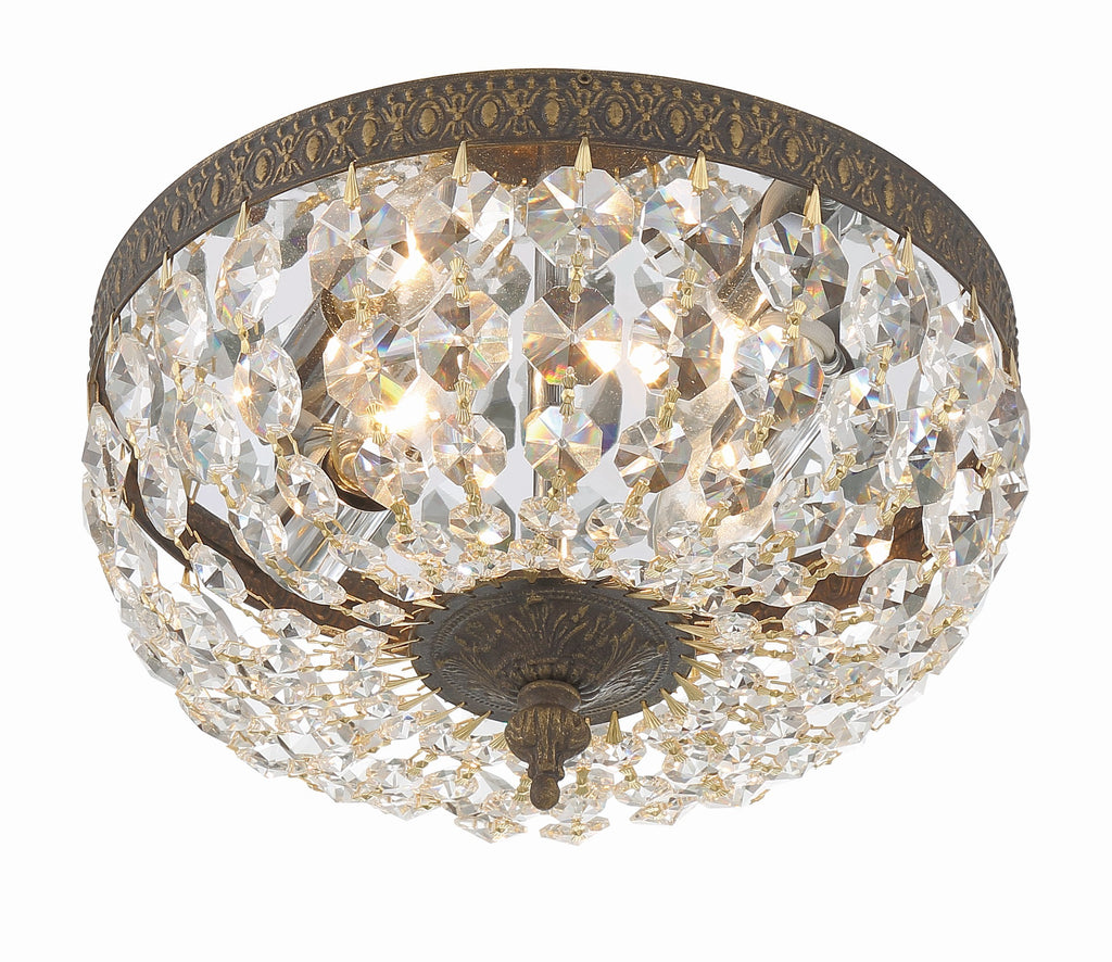 Crystorama Crystorama Crystorama 2 Light Clear Italian Crystal English Bronze Flush Mount