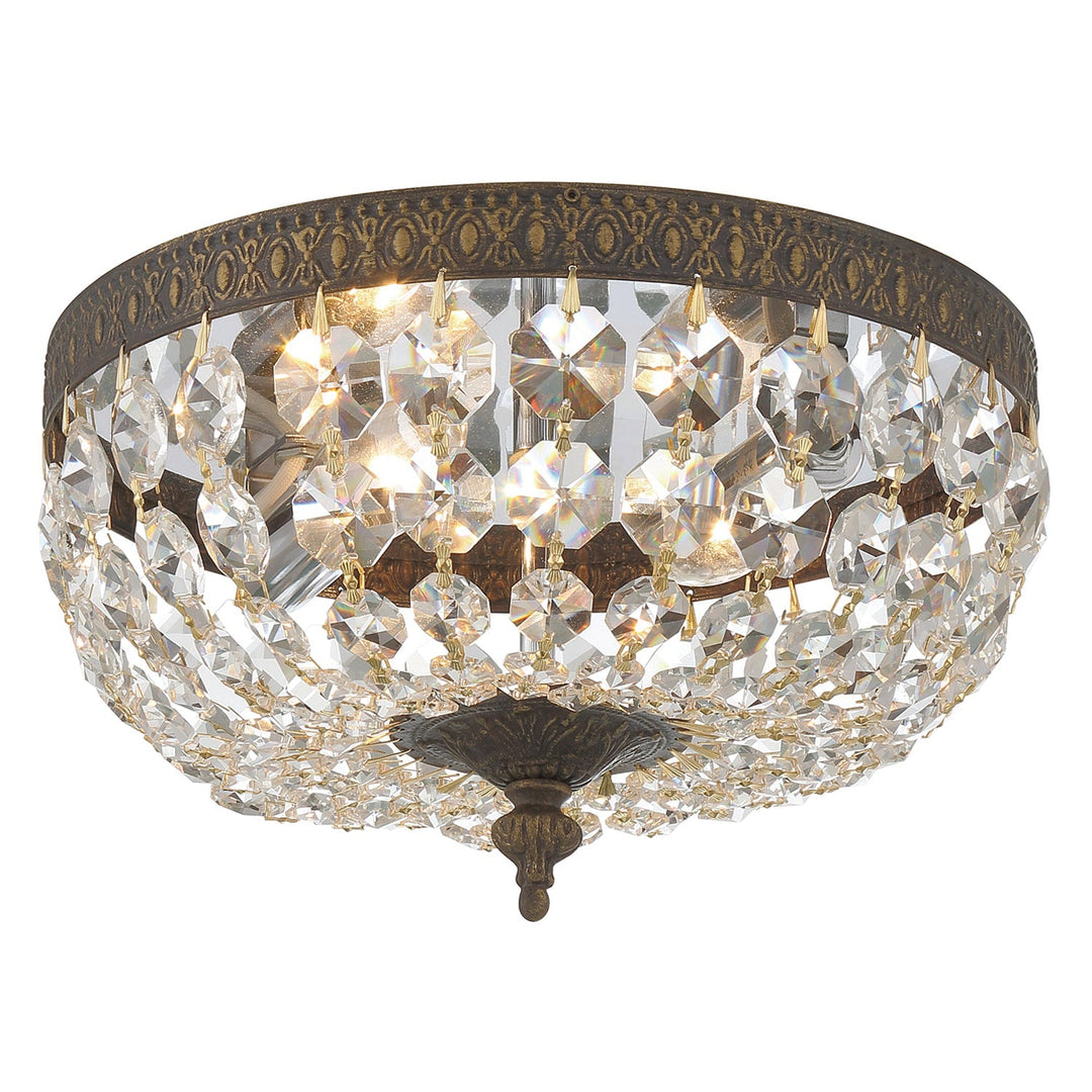 Crystorama Crystorama Crystorama 2 Light Hand Cut Crystal English Bronze Flush Mount