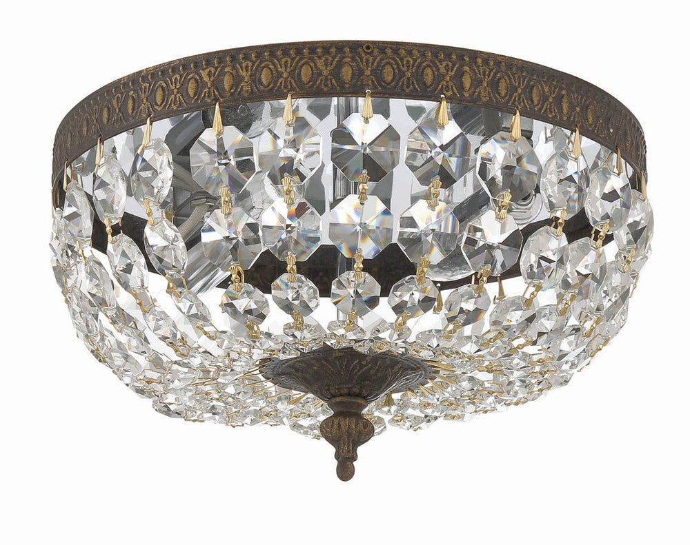 Crystorama Crystorama Crystorama 2 Light Hand Cut Crystal English Bronze Flush Mount