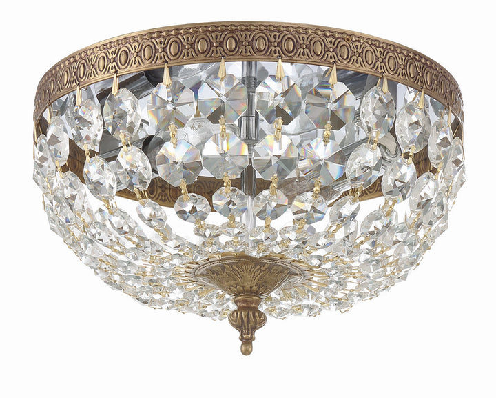 Crystorama Crystorama Crystorama 2 Light Spectra Crystal Olde Brass Flush Mount