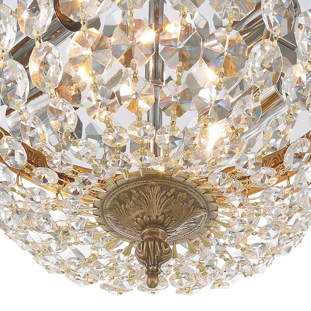 Crystorama Crystorama Crystorama 2 Light Spectra Crystal Olde Brass Flush Mount