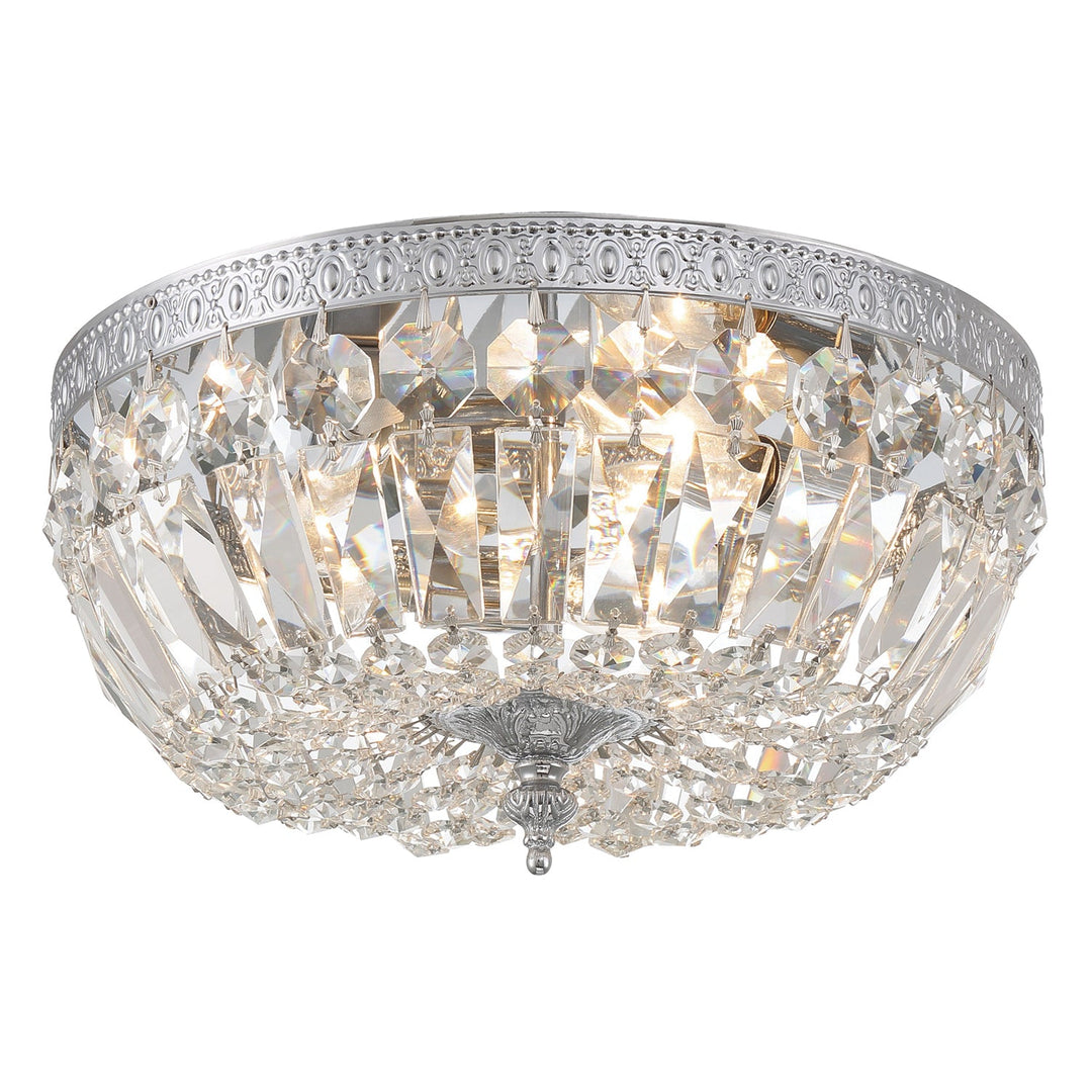 Crystorama Crystorama Crystorama 3 Light Hand Cut Crystal Polished Chrome Flush Mount