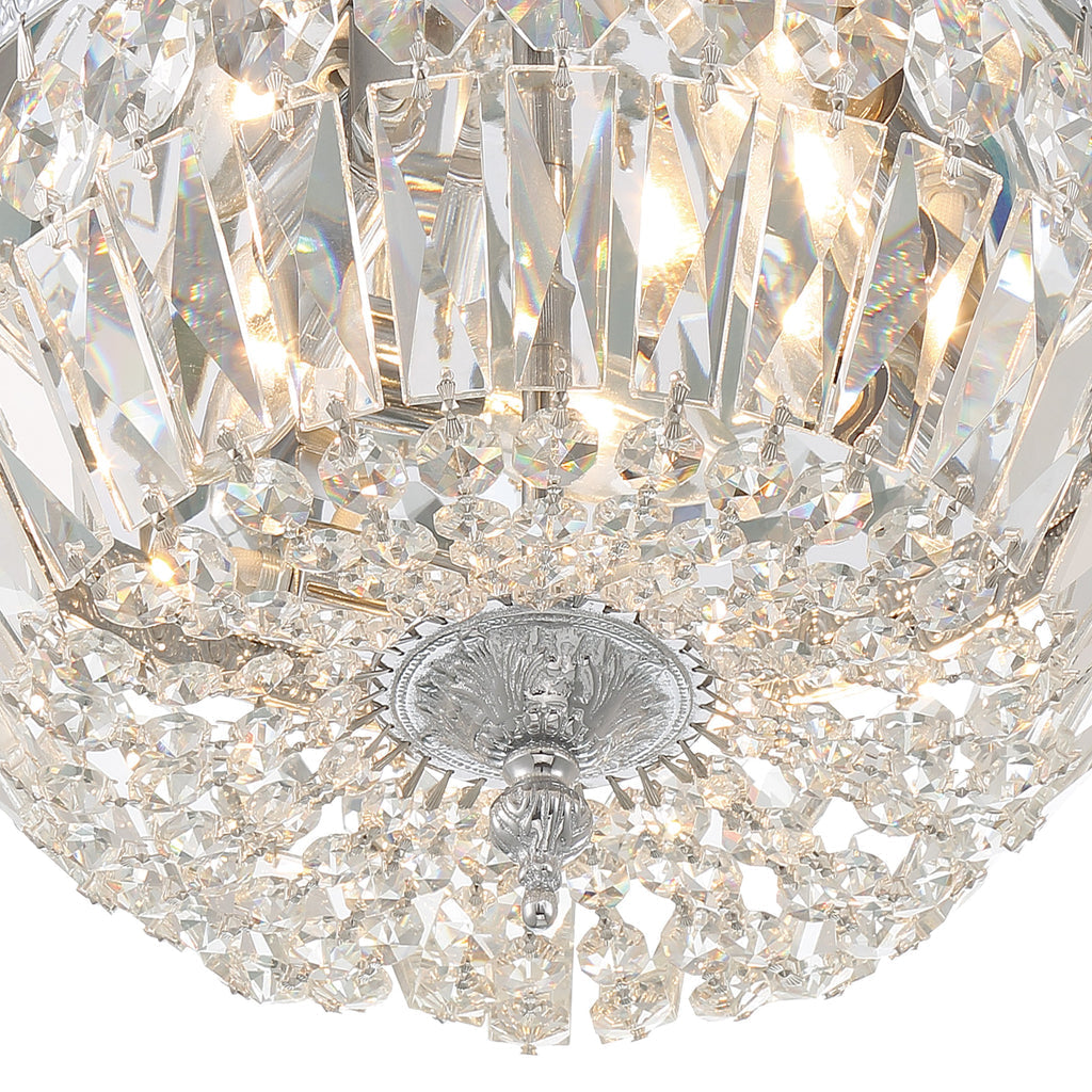 Crystorama Crystorama Crystorama 3 Light Hand Cut Crystal Polished Chrome Flush Mount