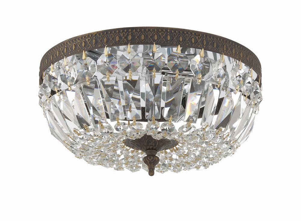 Crystorama Crystorama Crystorama 3 Light Clear Italian Crystal English Bronze Flush Mount