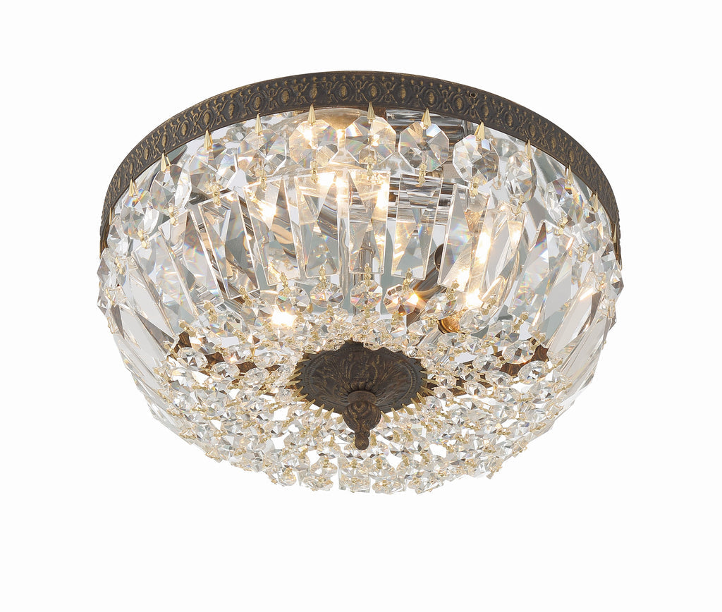 Crystorama Crystorama Crystorama 3 Light Clear Italian Crystal English Bronze Flush Mount