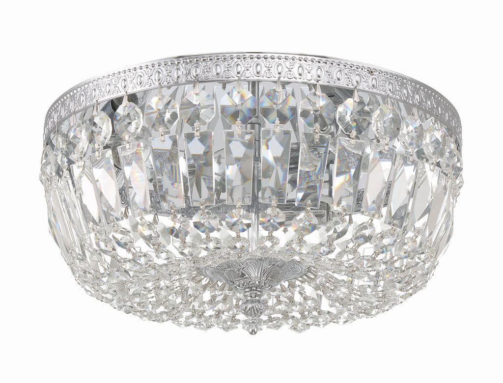 Crystorama Crystorama Crystorama 3 Light Swarovski Strass Crystal Polished Chrome Flush Mount