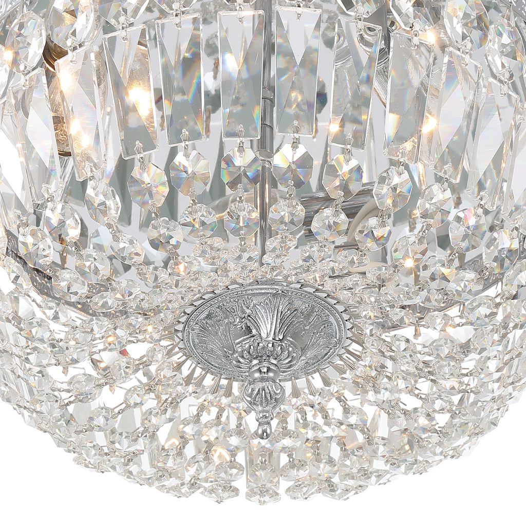 Crystorama Crystorama Crystorama 3 Light Swarovski Strass Crystal Polished Chrome Flush Mount