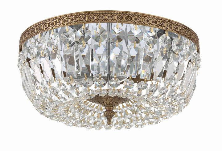 Crystorama Crystorama Crystorama 3 Light Spectra Crystal Olde Brass Flush Mount