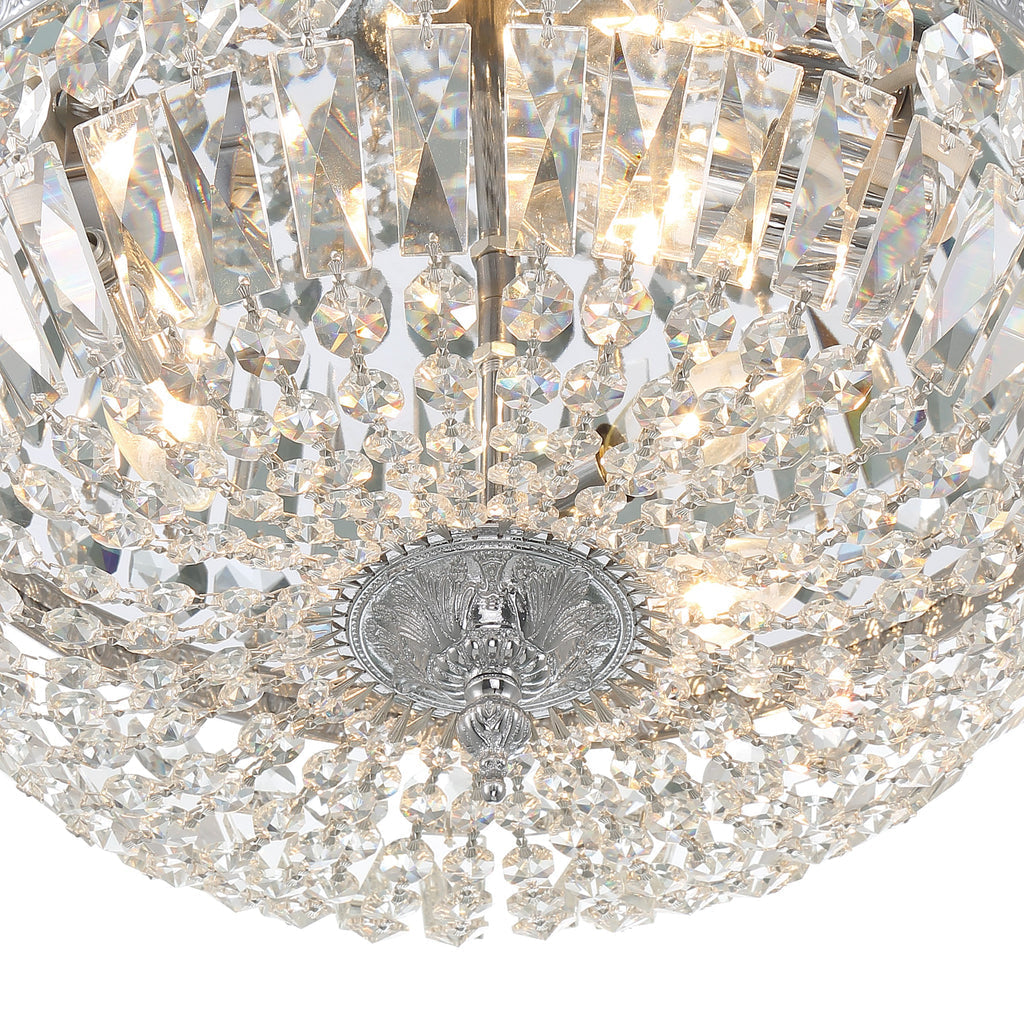 Crystorama Crystorama Crystorama 3 Light Swarovski Strass Crystal Polished Chrome Flush Mount