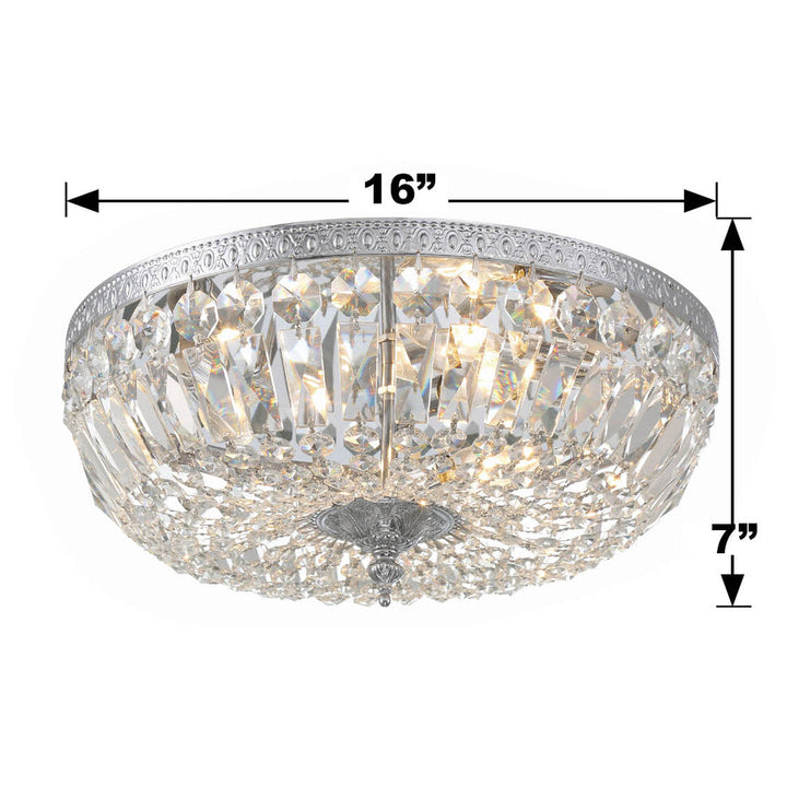 Crystorama Crystorama Crystorama 3 Light Spectra Crystal Polished Chrome Flush Mount