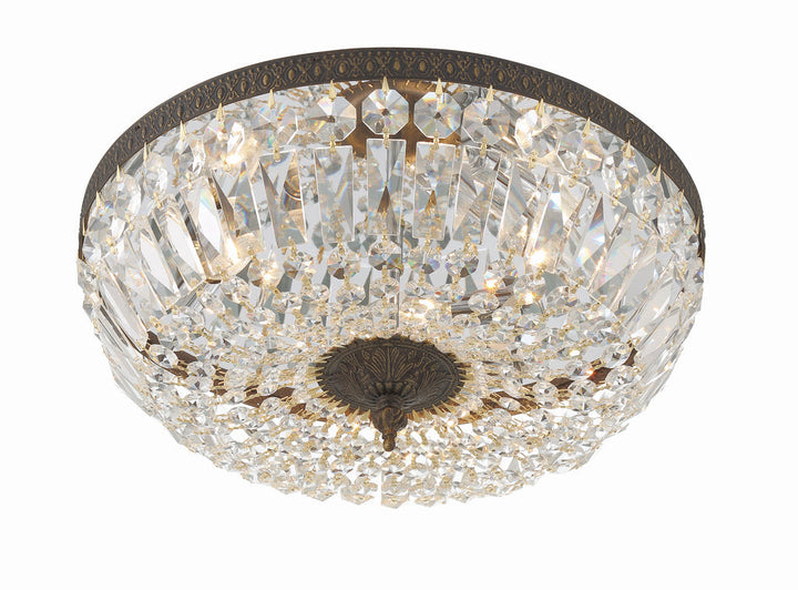 Crystorama Crystorama Crystorama 3 Light Clear Hand Cut English Bronze Flush Mount