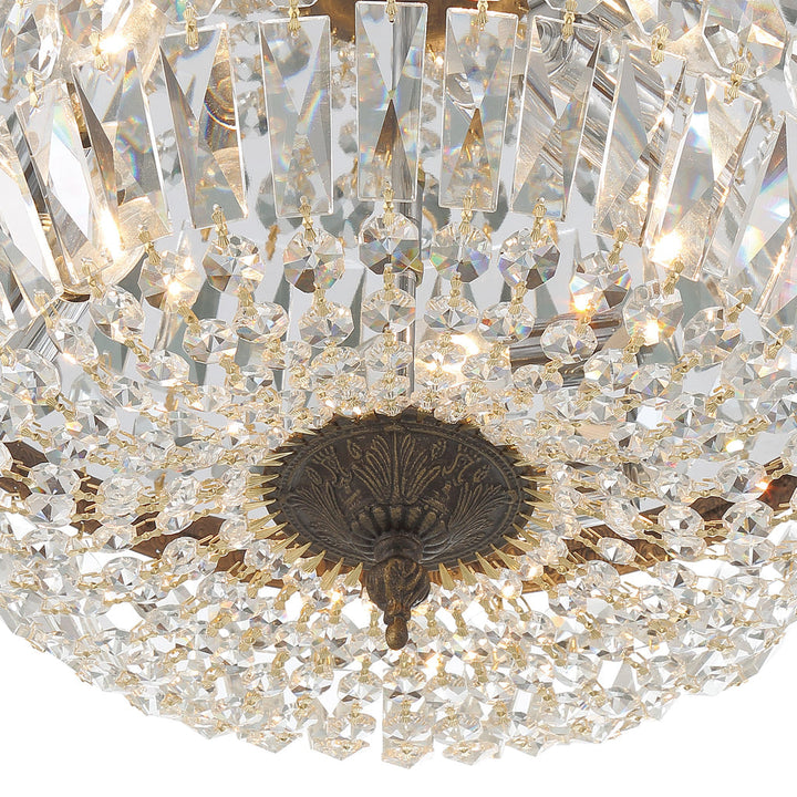 Crystorama Crystorama Crystorama 3 Light Swarovski Strass Crystal English Bronze Flush Mount