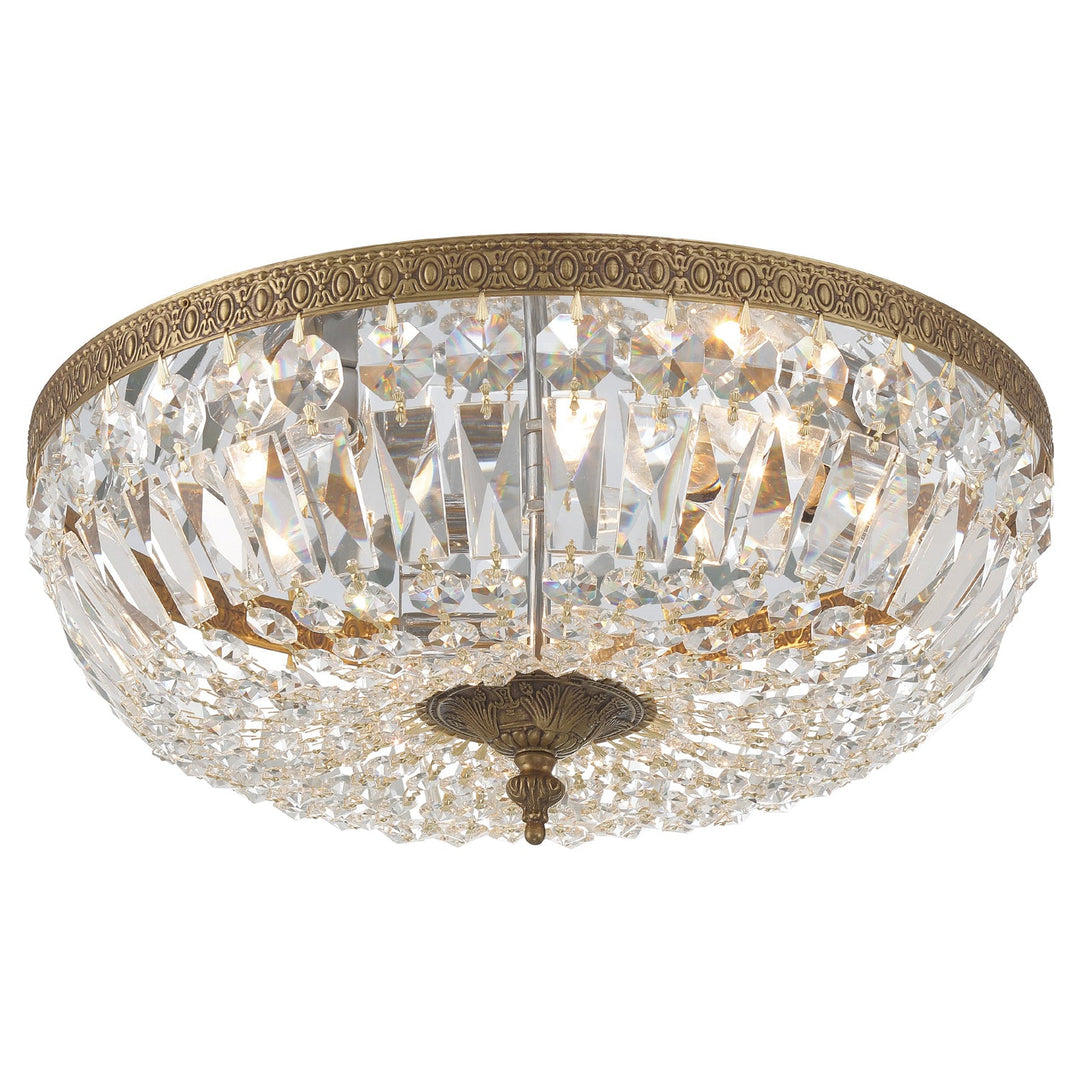 Crystorama Crystorama Crystorama 3 Light Spectra Crystal Olde Brass Flush Mount