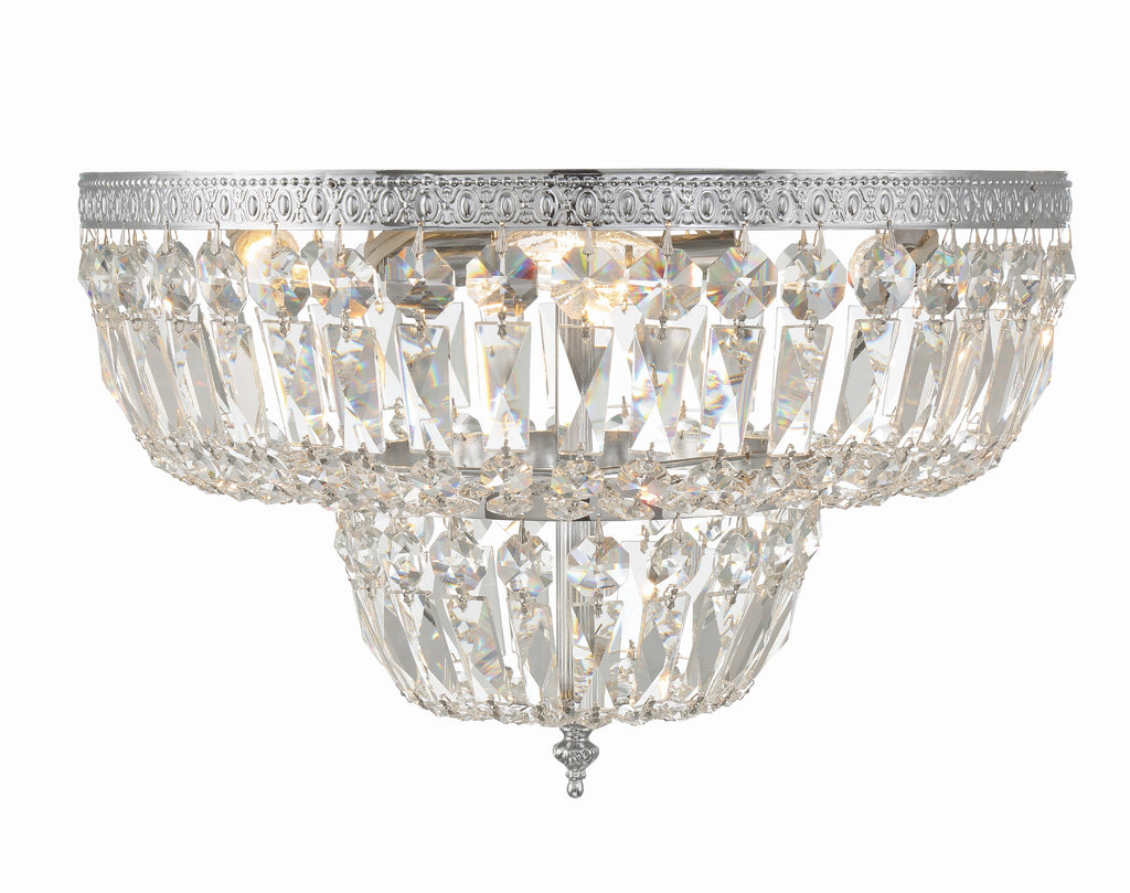 Crystorama Crystorama Crystorama 4 Light Clear Hand Cut Polished Chrome Flush Mount