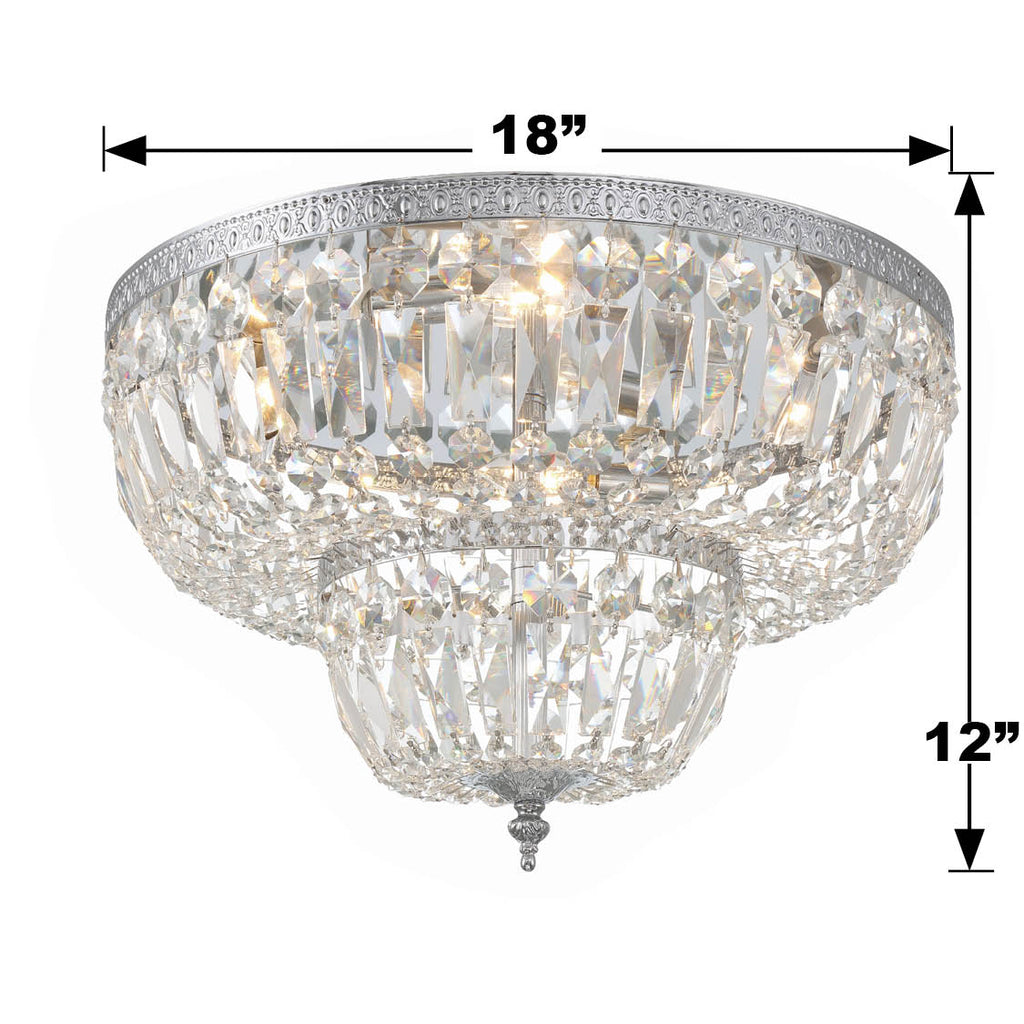 Crystorama Crystorama Crystorama 4 Light Swarovski Strass Crystal Polished Chrome Flush Mount