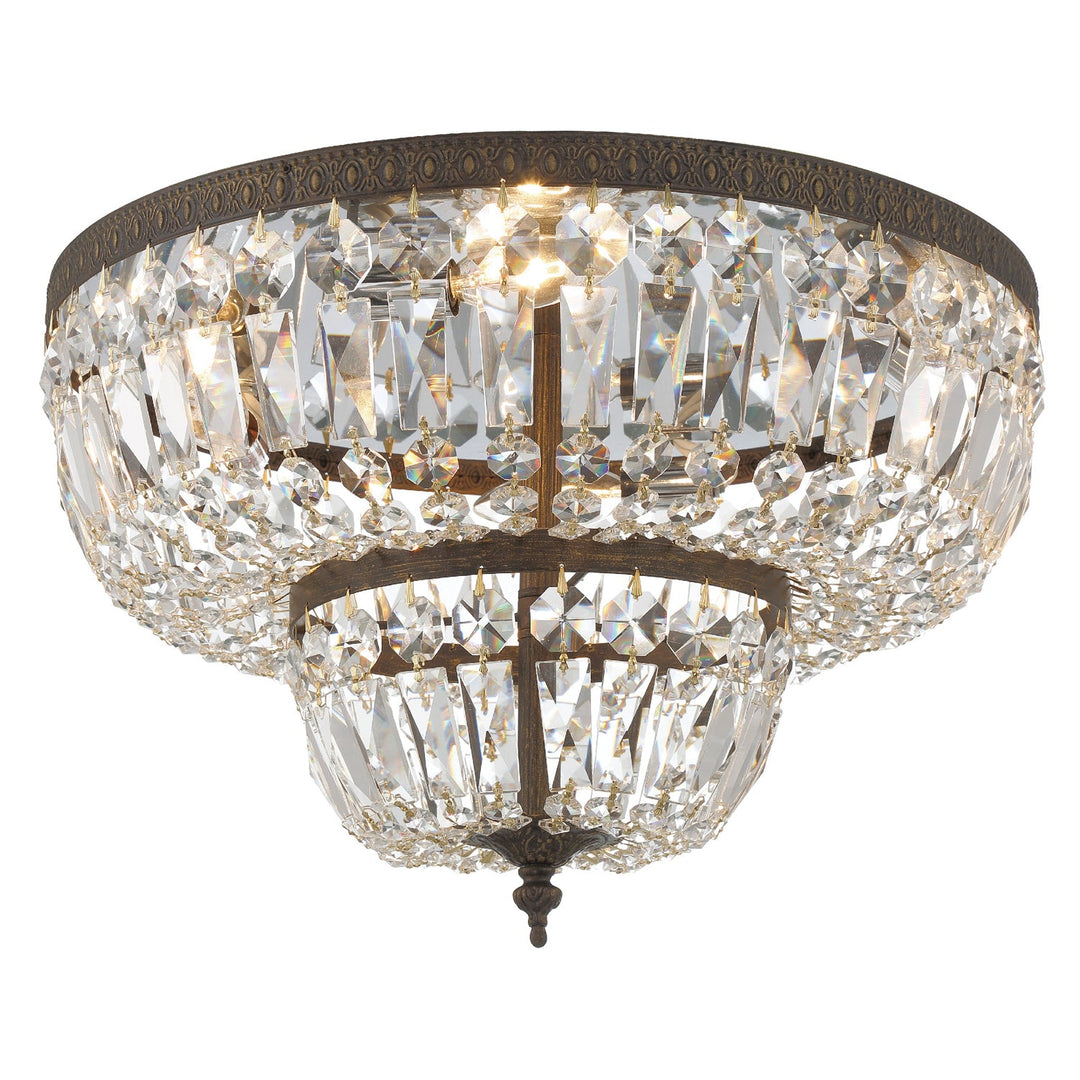 Crystorama Crystorama Crystorama 4 Light Swarovski Strass Crystal English Bronze Flush Mount