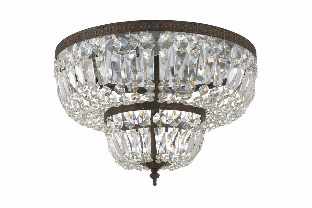 Crystorama Crystorama Crystorama 4 Light Swarovski Strass Crystal English Bronze Flush Mount