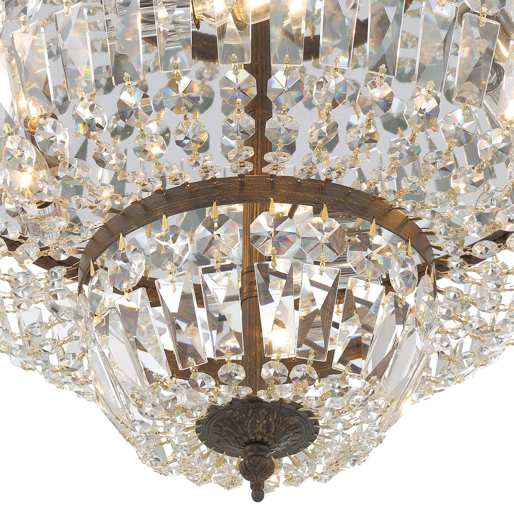 Crystorama Crystorama Crystorama 4 Light Spectra Crystal English Bronze Flush Mount