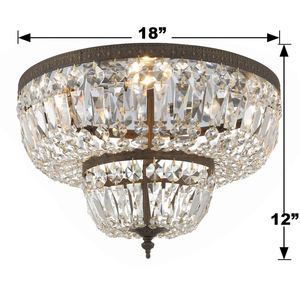 Crystorama Crystorama Crystorama 4 Light Swarovski Strass Crystal English Bronze Flush Mount