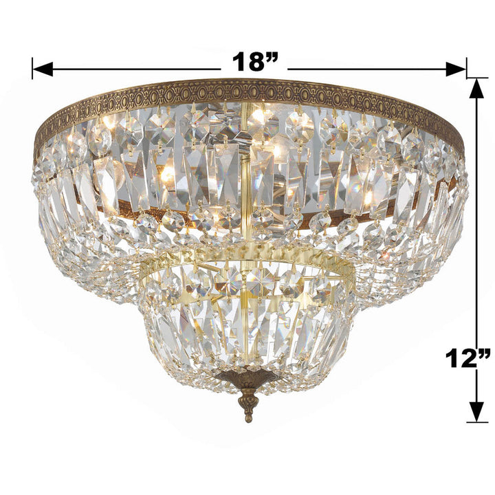 Crystorama Crystorama Crystorama 4 Light Spectra Crystal Olde Brass Flush Mount