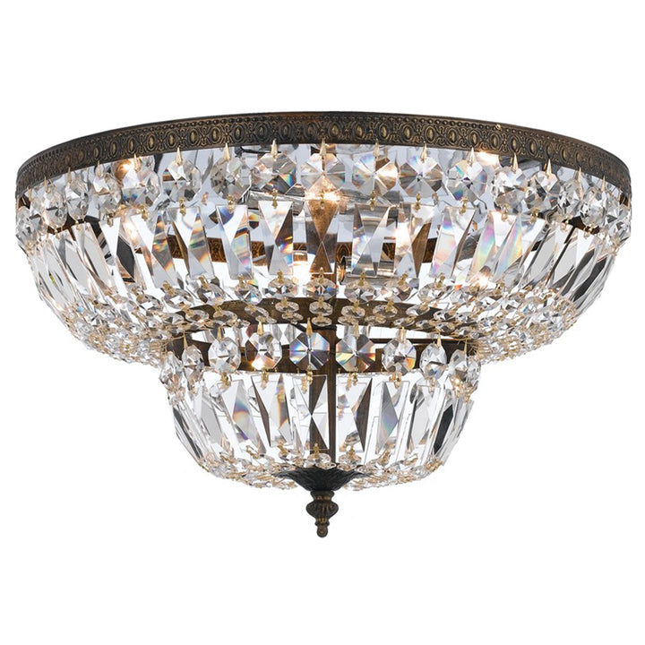 Crystorama Crystorama Crystorama 6 Light Spectra Crystal English Bronze Flush Mount