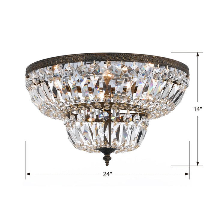 Crystorama Crystorama Crystorama 6 Light Spectra Crystal English Bronze Flush Mount