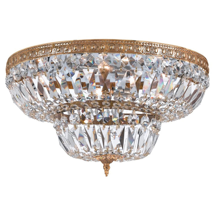 Crystorama Crystorama Crystorama 6 Light Swarovski Strass Crystal Olde Brass Flush Mount