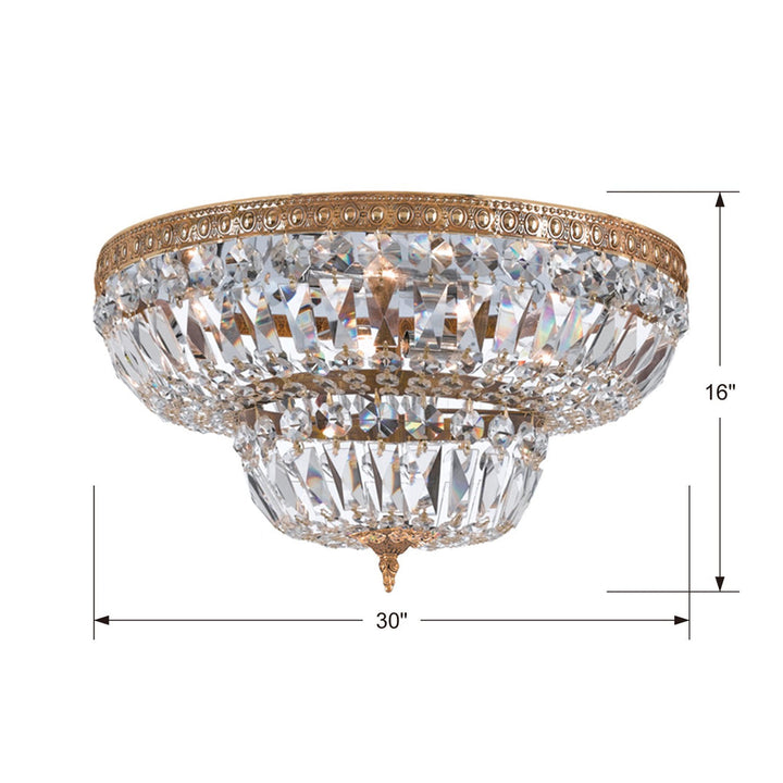 Crystorama Crystorama Crystorama 8 Light Spectra Crystal Olde Brass Flush Mount