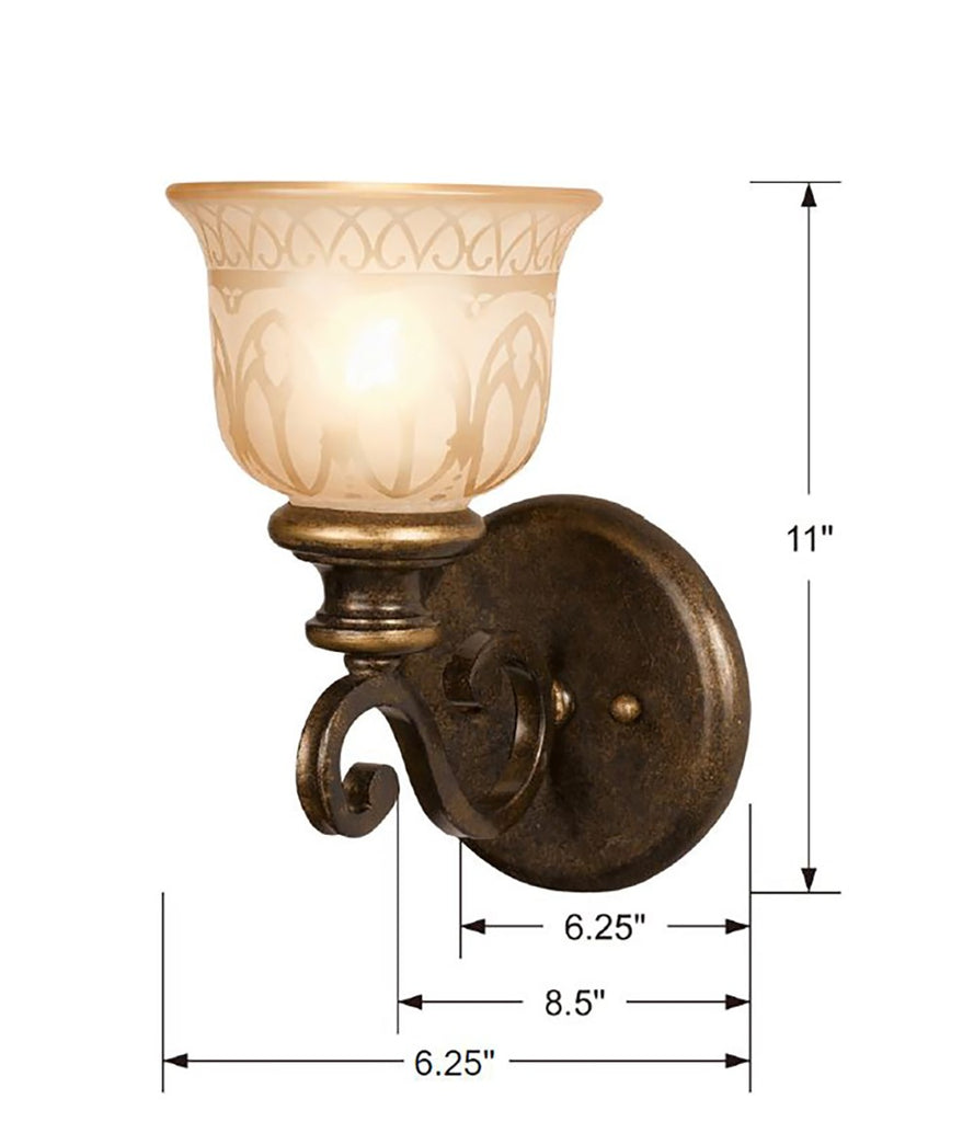 Crystorama Crystorama Norwalk 1 Light Bronze Umber Sconce