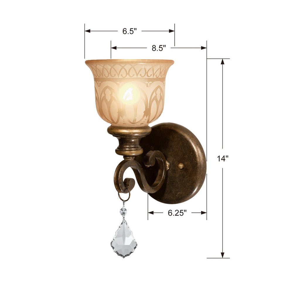 Crystorama Crystorama Norwalk 1 Light Clear Crystal Bronze Umber Sconce