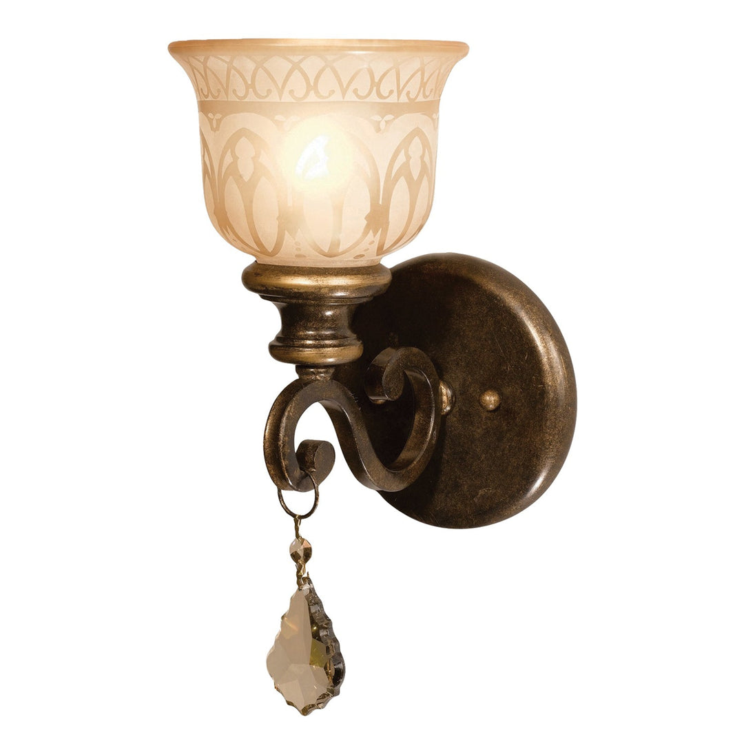 Crystorama Crystorama Norwalk 1 Light Golden Teak Hand Cut Crystal Bronze Umber Sconce