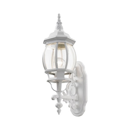 1 Light Textured White Outdoor Wall Lantern Livex