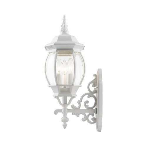 3 Light Textured White Outdoor Wall Lantern Livex