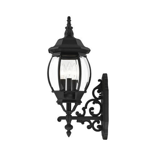 3 Light Textured Black Outdoor Wall Lantern Livex