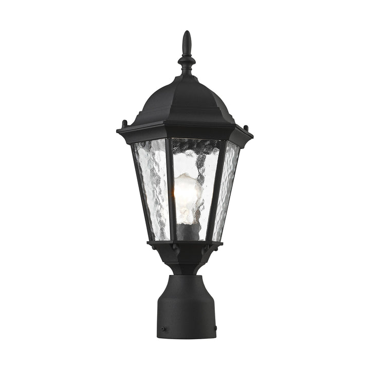 1 Light Textured Black Outdoor Post Top Lantern Livex