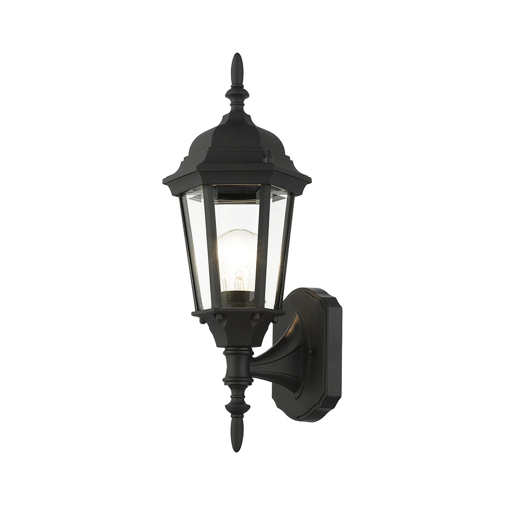 1 Light Textured Black Outdoor Wall Lantern Livex