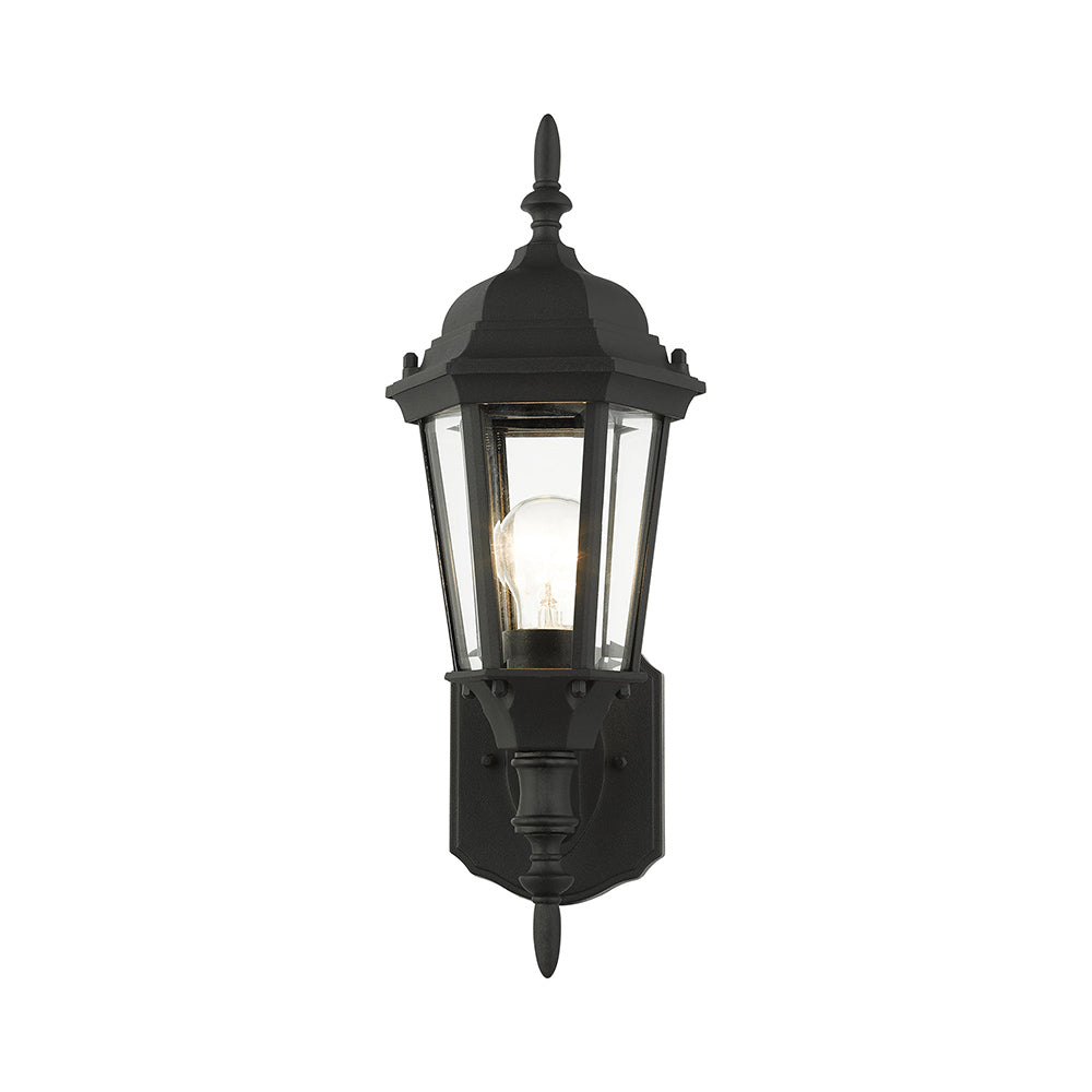 1 Light Textured Black Outdoor Wall Lantern Livex