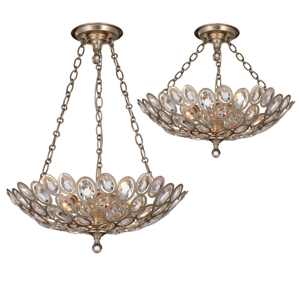 Crystorama Crystorama Sterling 3 Light Distressed Twilight Semi Flush Mount