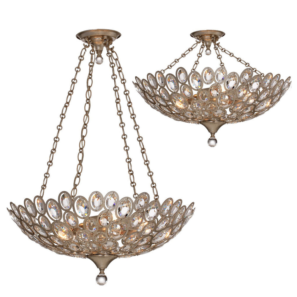 Crystorama Crystorama Sterling 5 Light Distressed Twilight Semi Flush Mount