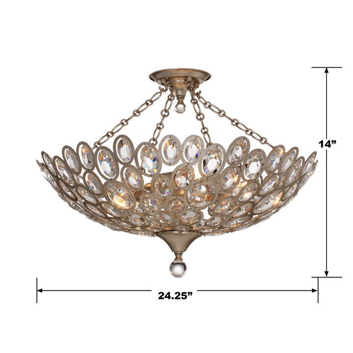 Crystorama Crystorama Sterling 5 Light Distressed Twilight Semi Flush Mount