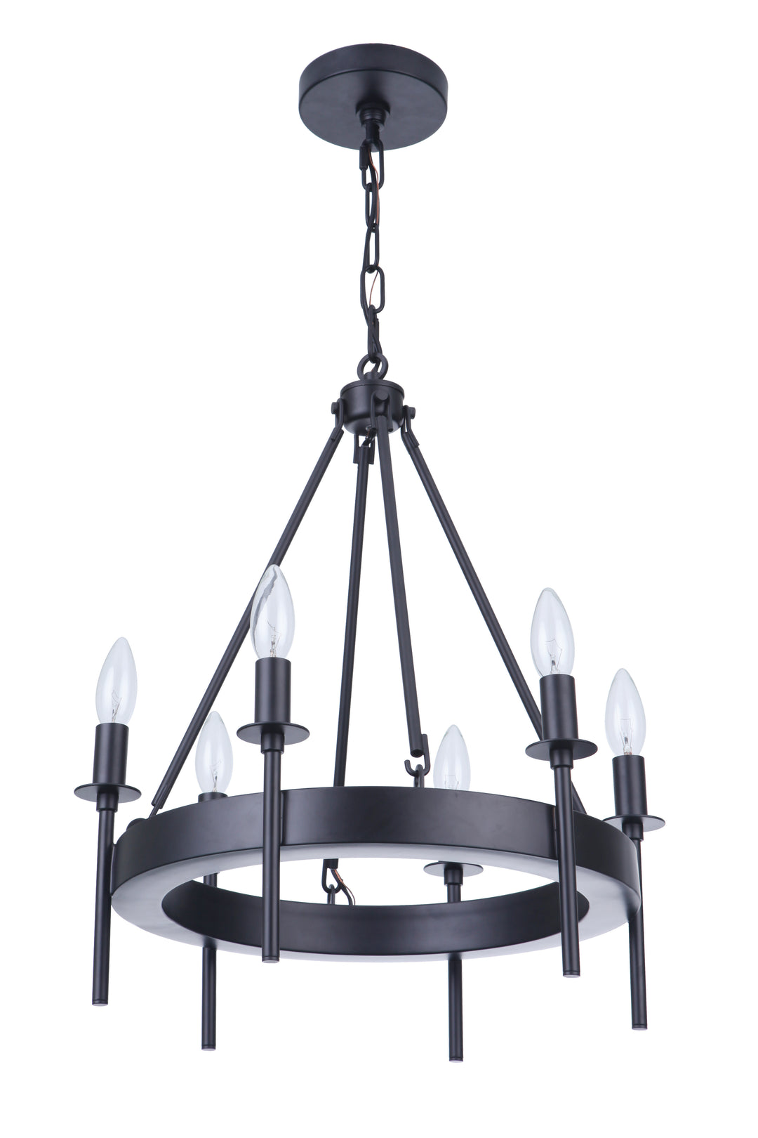 CRAFTMADE Larrson 6 Light Chandelier in Flat Black