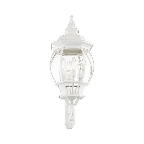 4 Light Textured White Outdoor Wall Lantern Livex